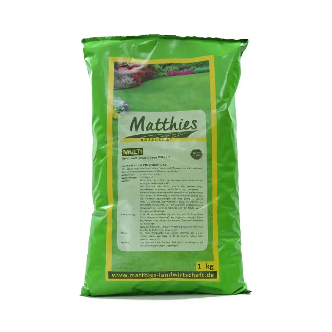 Matthies Rasenpflege Rasensaat Spiel und Freizeitrasen 1kg